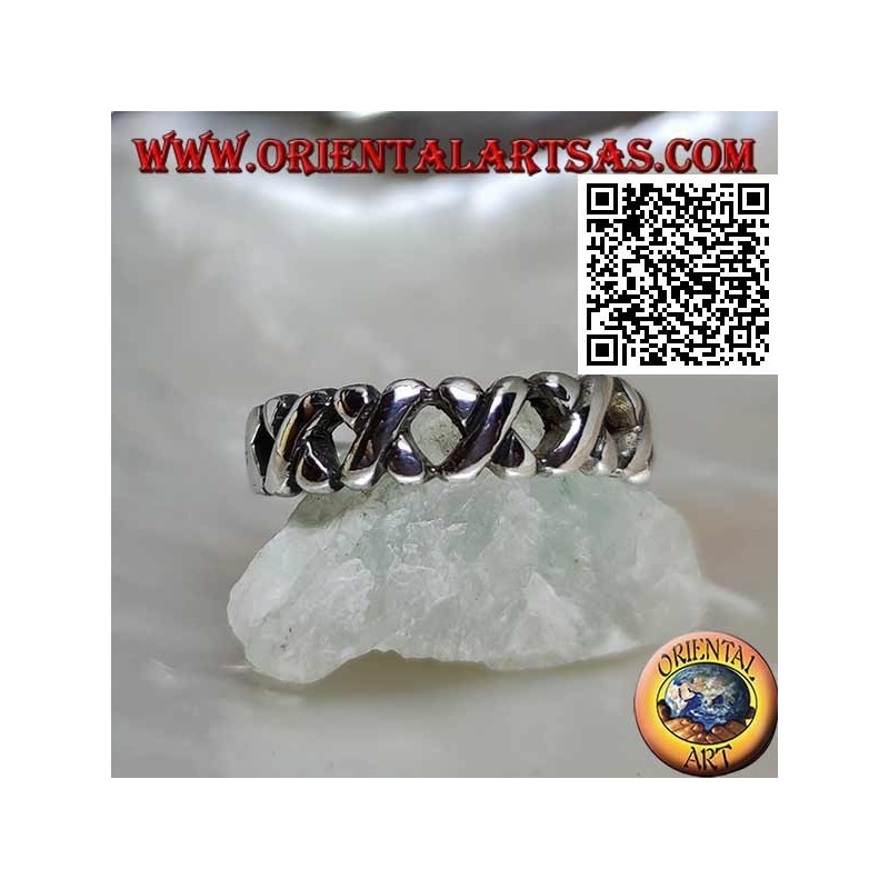 Growing ring in silver with "X" sticks