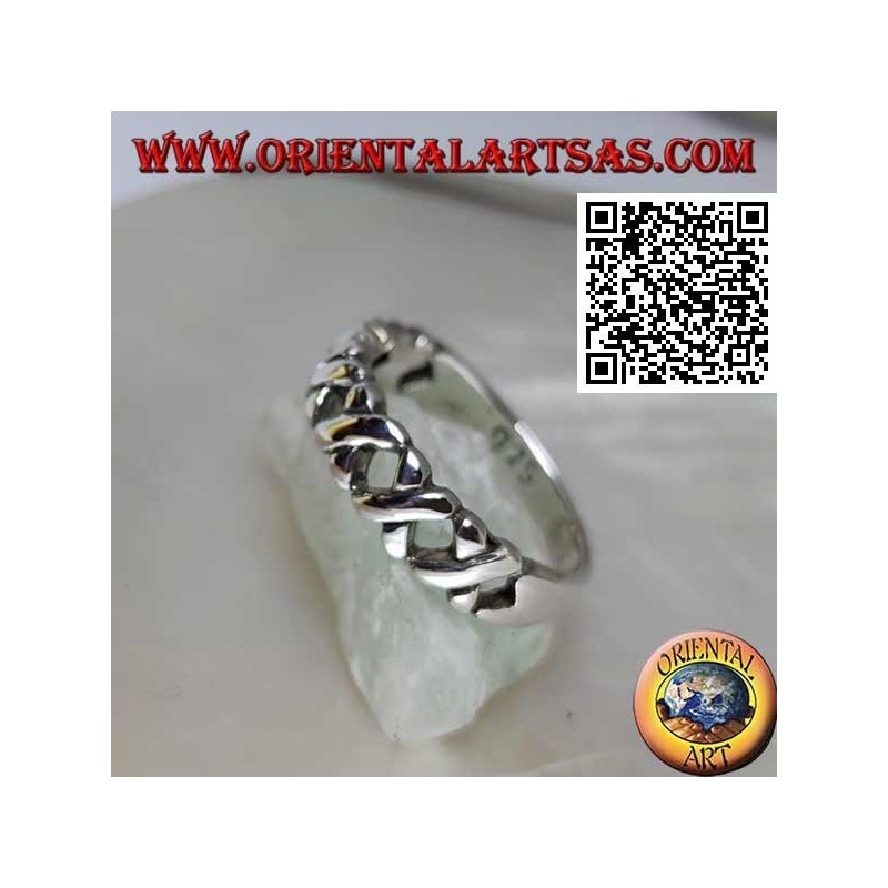 Bague de culture en argent avec bâtonnets en "X"