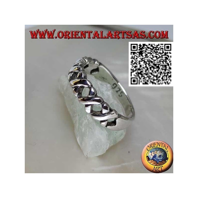 Growing ring in silver with "X" sticks