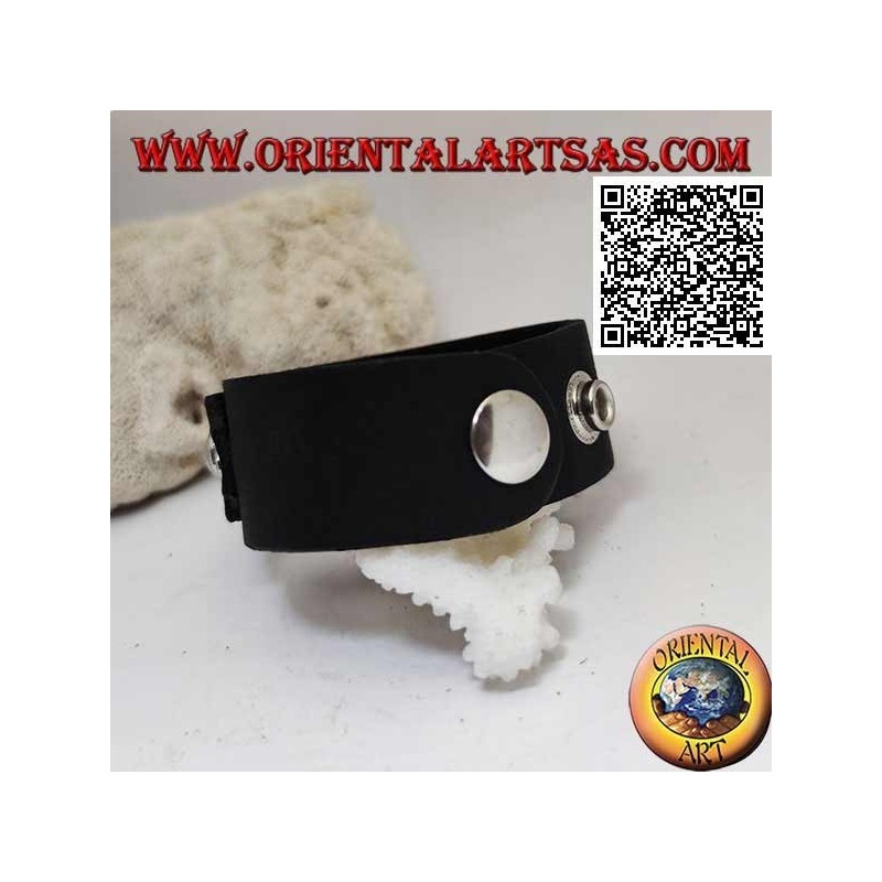 Echtes Lederarmband, konische Nieten am Riemen mit Clipverschluss und 2 Längen (schwarz)