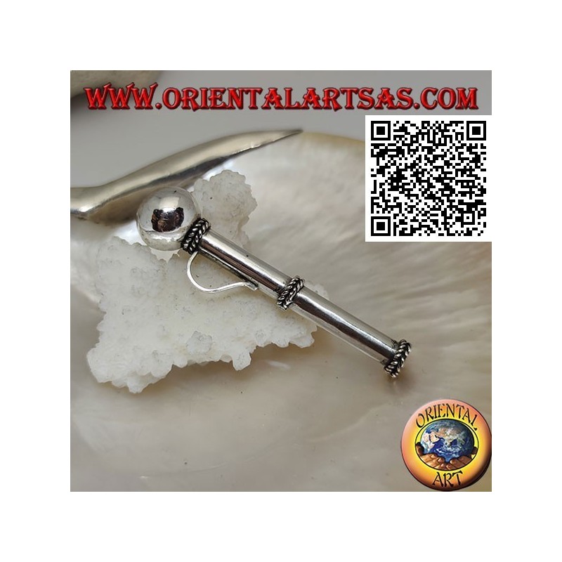 Pendentif en argent en forme de paille / pippotto avec trois tissages séparés