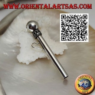 Pendentif en argent en forme de paille / pippotto avec entrelacement et guillemets