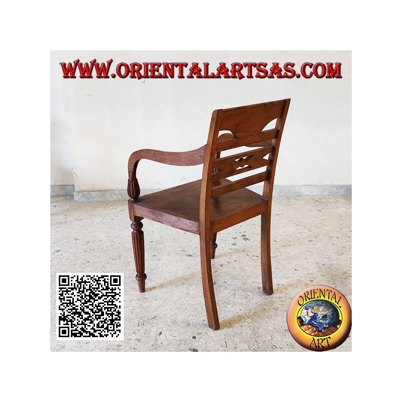 Sessel im Raffles-Stil mit Holzboden aus Teakholz