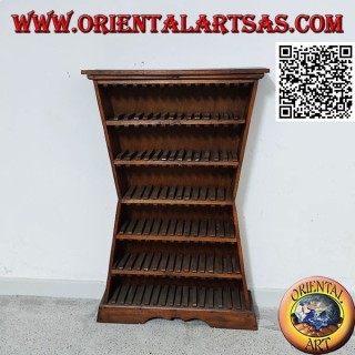 Porta CD a di forma esagono concavo in legno di pino (88 CD)