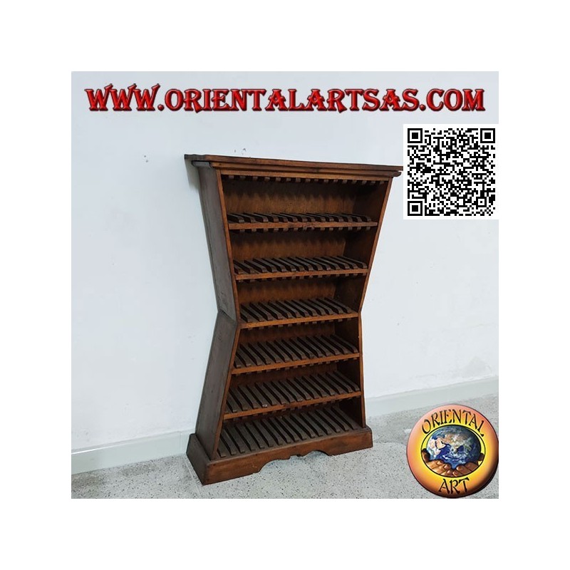 Kiefernholz konkaver sechseckiger CD-Halter (88 CDs)