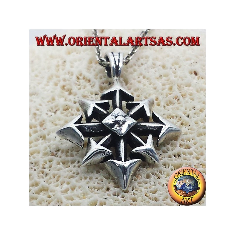 Chaos Star Pendant, silver, large