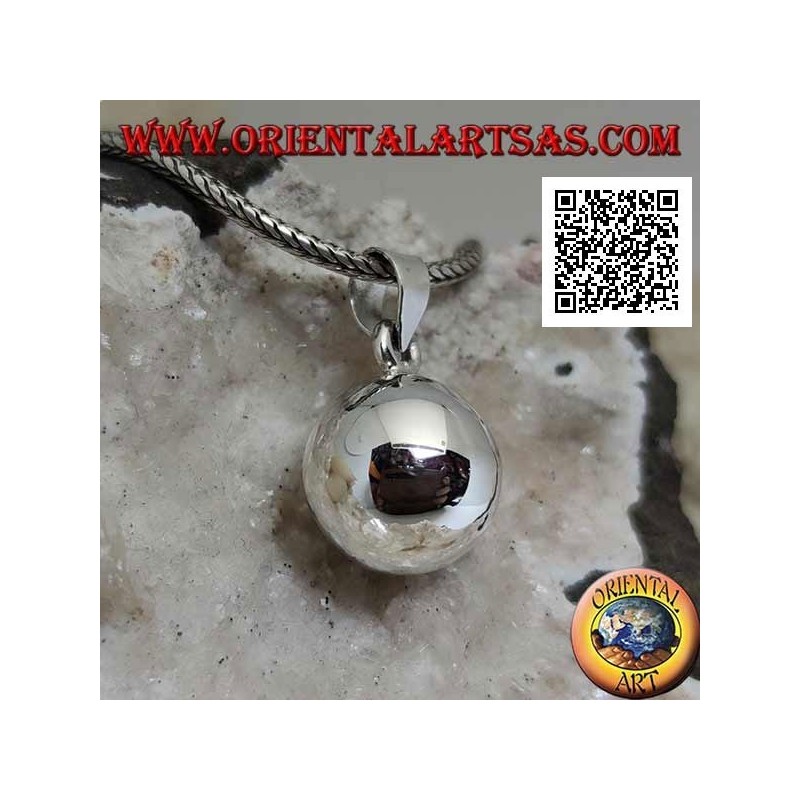 Colgante de plata sencillo y liso "La Llamada de los Ángeles" (Ø 13mm.)