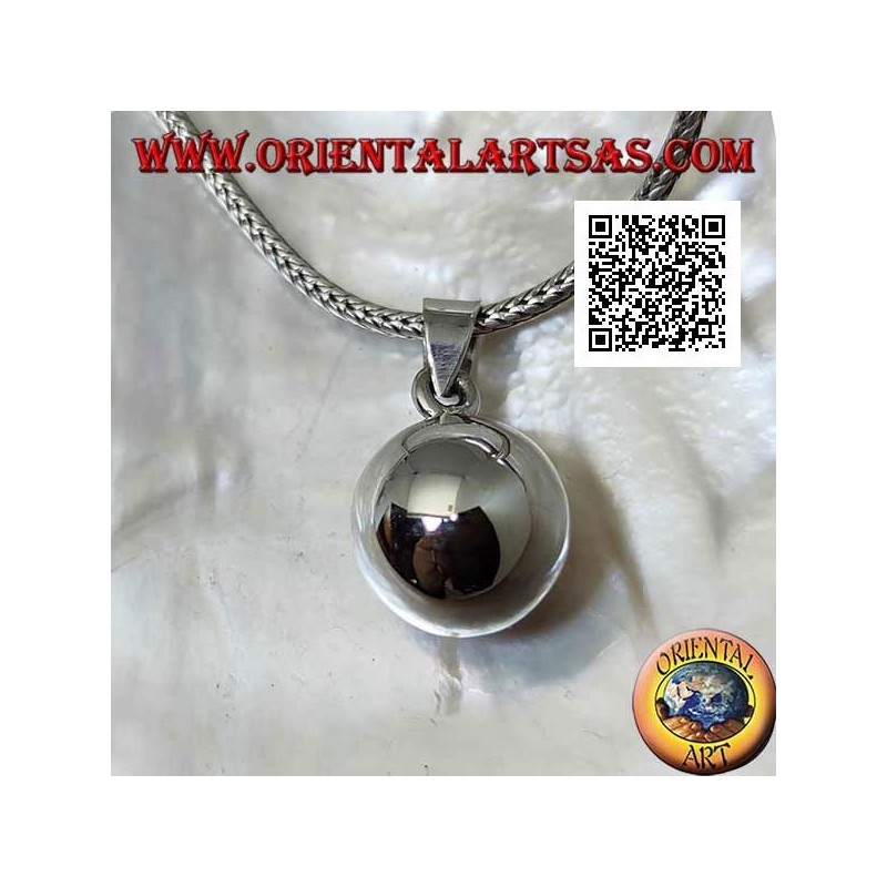 Simple and smooth silver "Call of the Angels" pendant (Ø 13mm.)