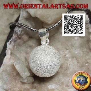 Sandblasted "Call of the Angels" silver pendant (Ø 18mm.)