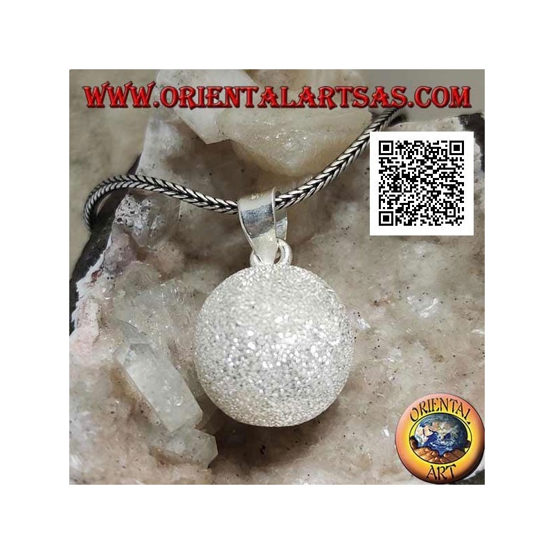 Ciondolo Chiama Angeli Sabbiato Argento 18mm - Gioiello Elegante