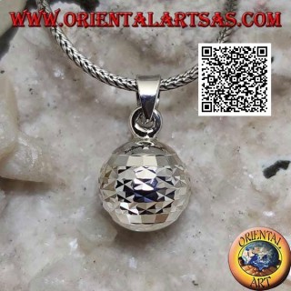 Pendentif en argent "Call of the Angels" avec traitement diamant horizontal (Ø 13mm.)