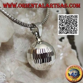 Pendentif en argent "Call of the Angels" avec traitement diamant allongé (Ø 13mm.)