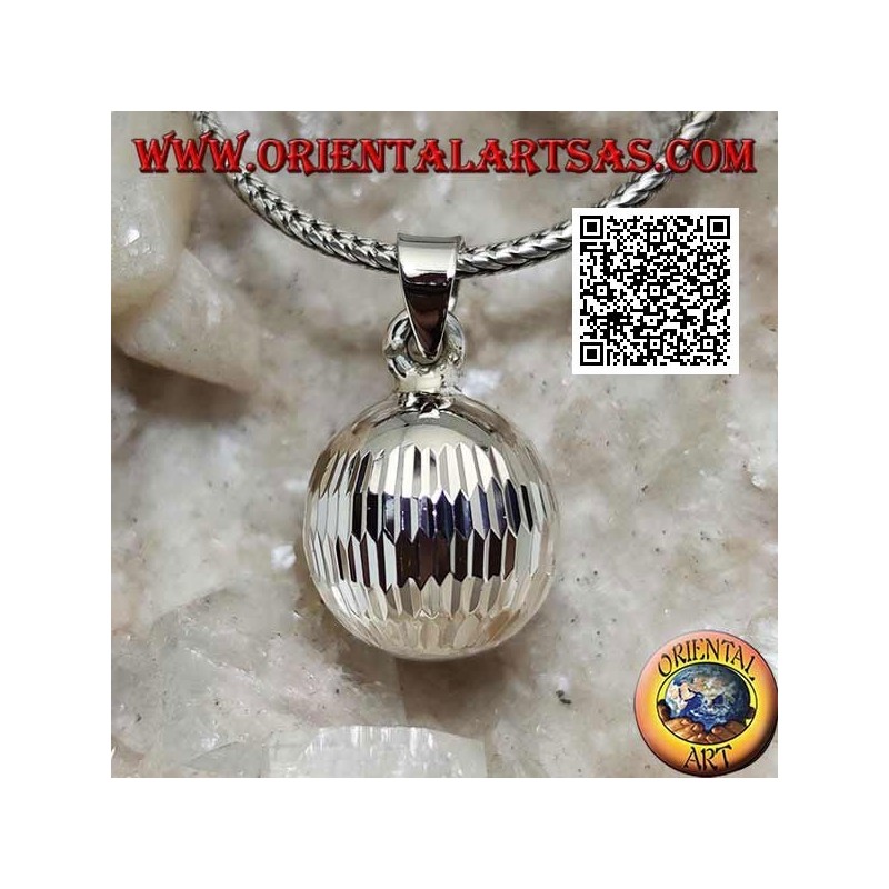 Pendentif en argent "Call of the Angels" avec traitement diamant allongé (Ø 13mm.)