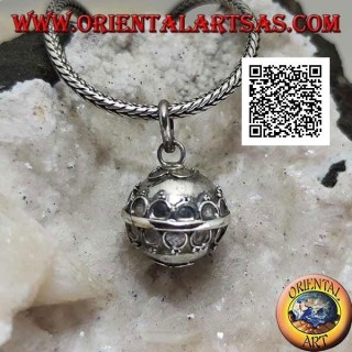 Ciondolo in argento "Richiamo degli Angeli" con cerchietti in rilievo (Ø 13mm.)