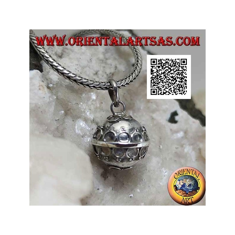 Pendentif en argent "Appel des Anges" avec cercles en relief (Ø 13mm.)