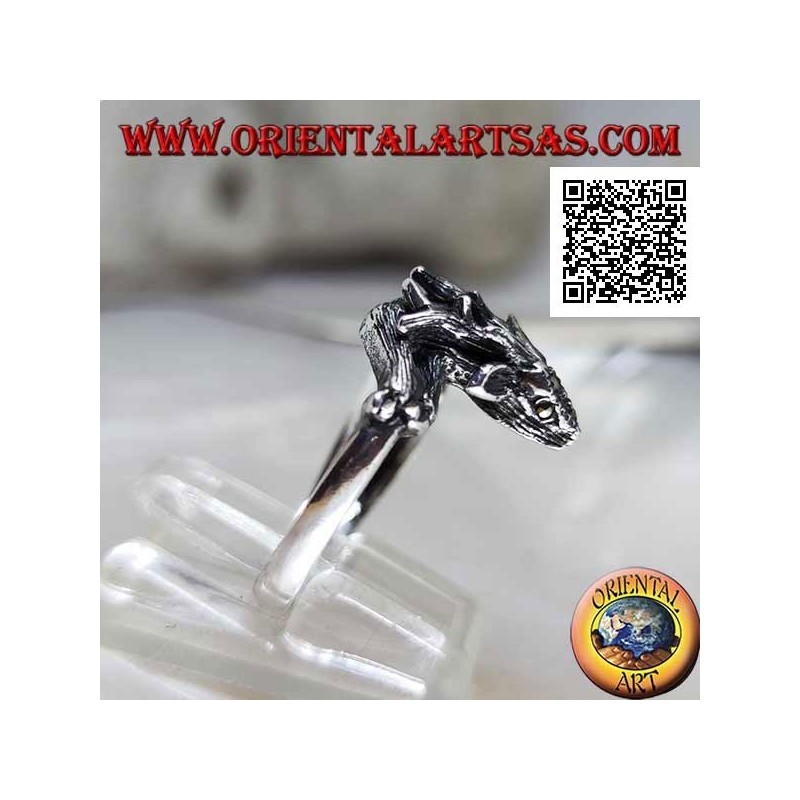 Anillo de plata en forma de ciervo real tachonado de marcasita