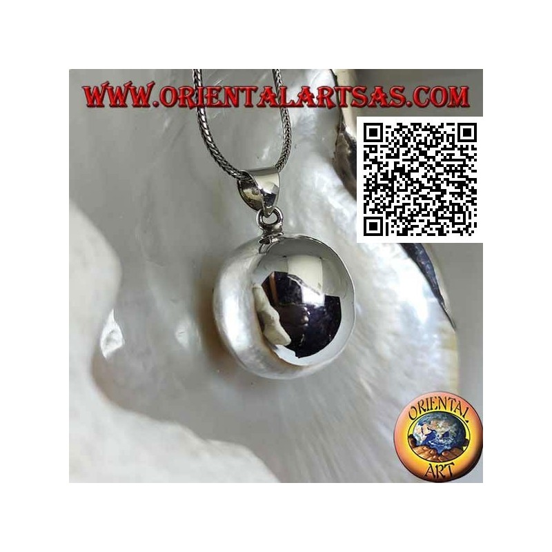 Pendentif "Call of the Angels" en argent simple et lisse (Ø mm. 28 mm.)