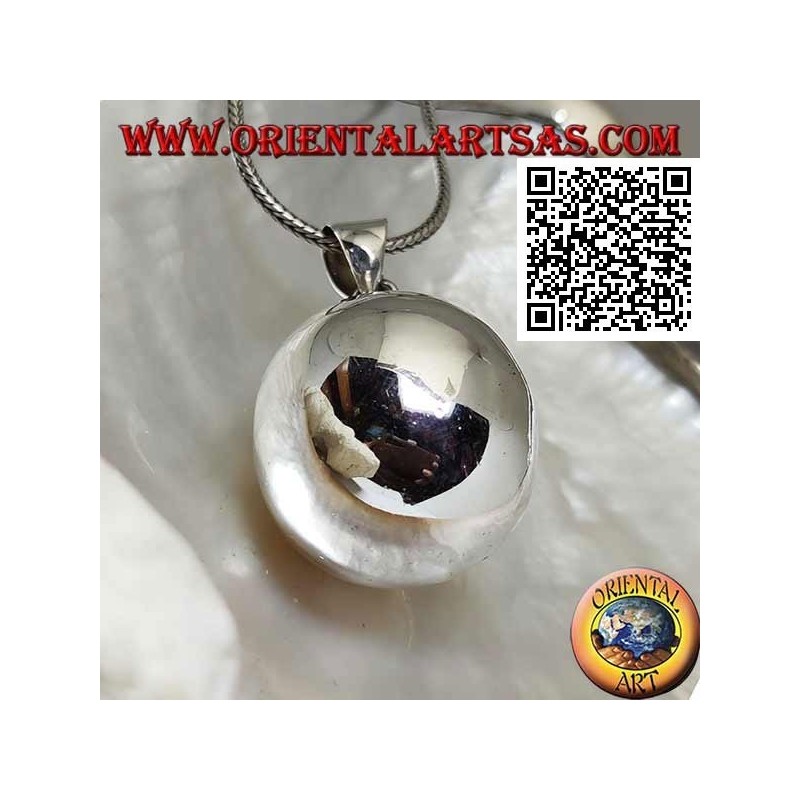 Colgante de plata sencillo y liso "La Llamada de los Ángeles" (Ø 28 mm.)