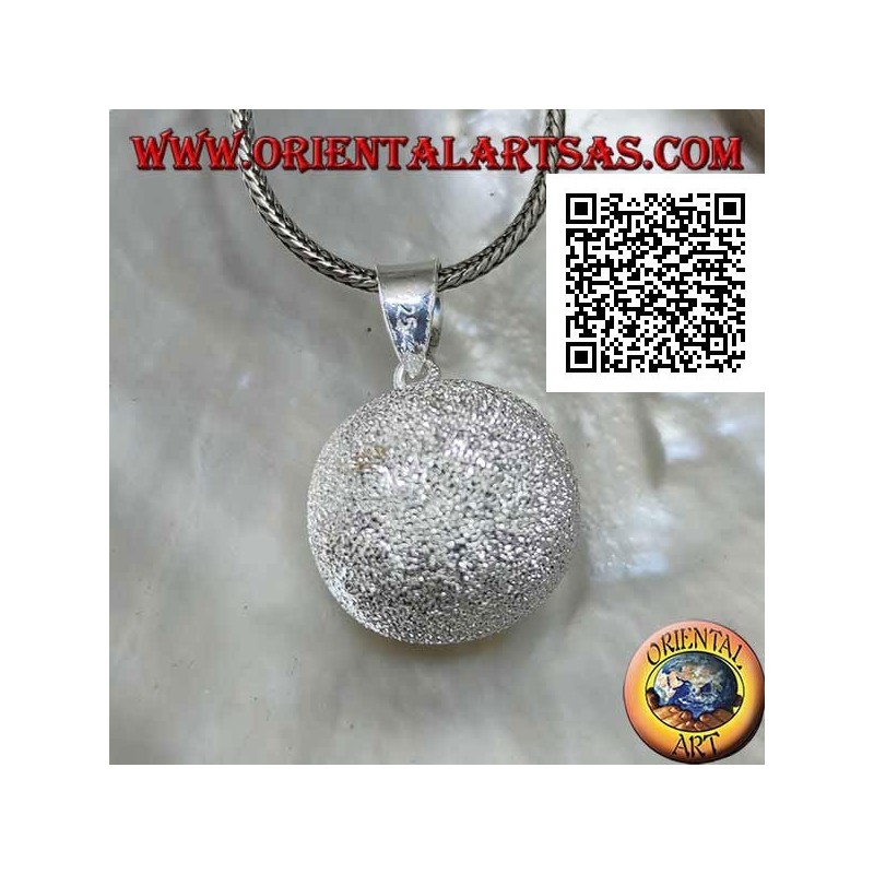 Sandblasted "Call of the Angels" silver pendant (Ø 20 mm.)