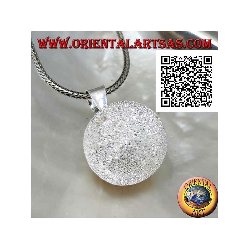 Ciondolo in argento "Chiama Angeli" sabbiato (Ø 20 mm.)