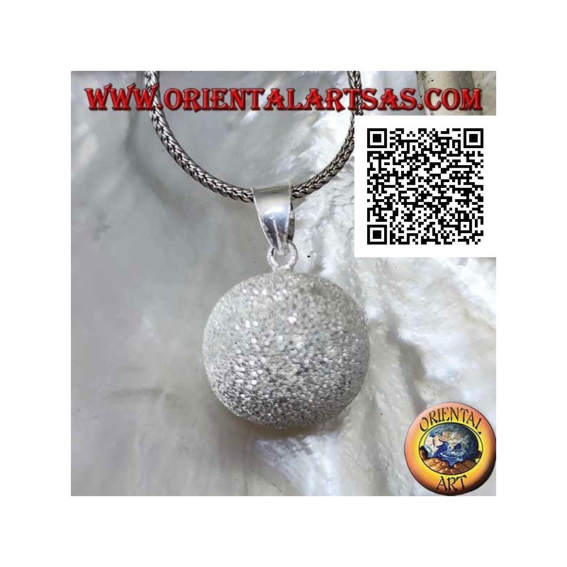 Sandblasted "Call of the Angels" silver pendant (Ø 20 mm.)