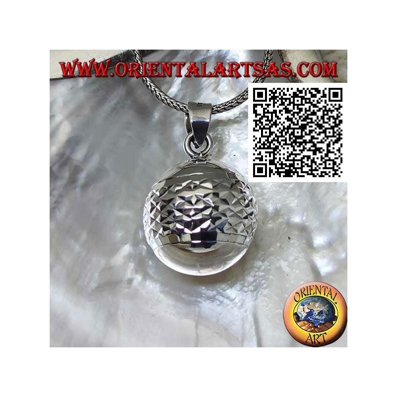 Silberanhänger "Call of the Angels" mit horizontaler Diamantverarbeitung (Ø 21 mm)