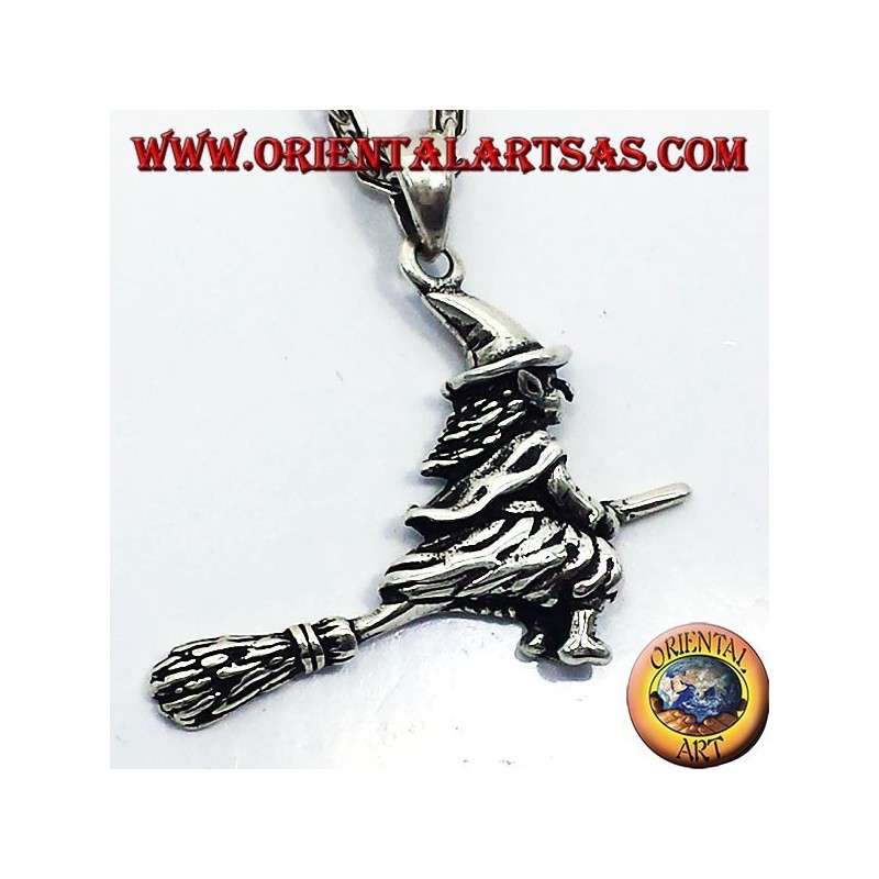 silver pendant witch