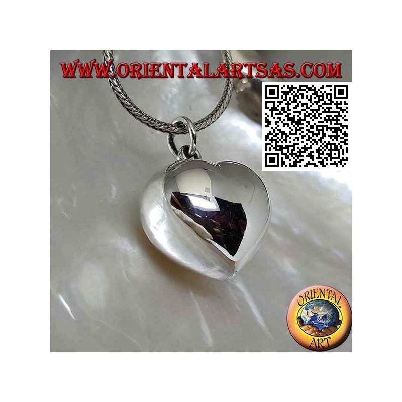 Pendentif en argent "Appel des anges" en forme de coeur
