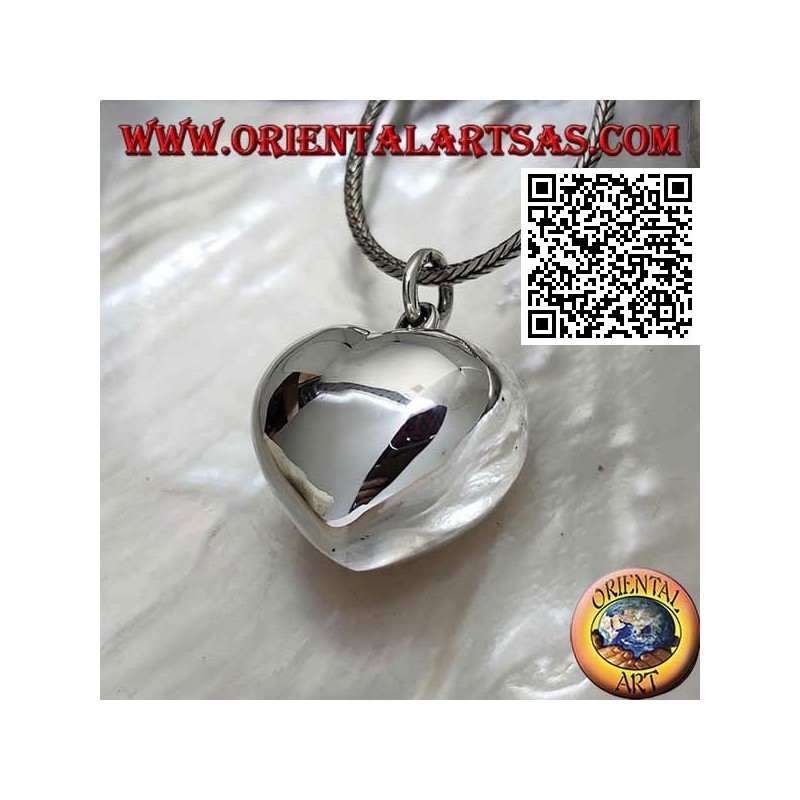Pendentif en argent "Appel des anges" en forme de coeur