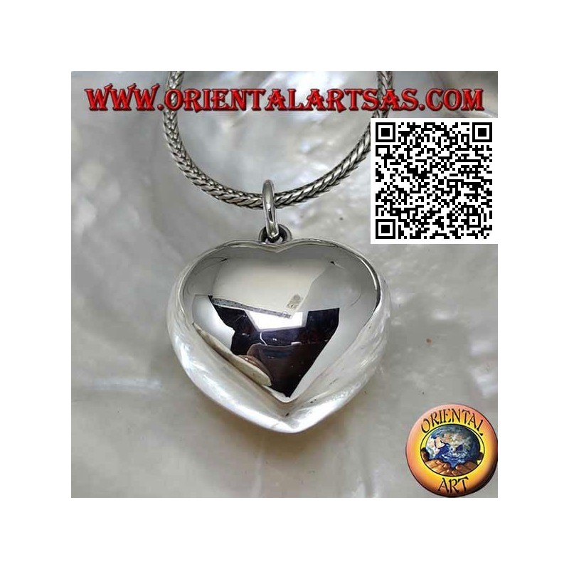 Heart-shaped "call of the angels" silver pendant