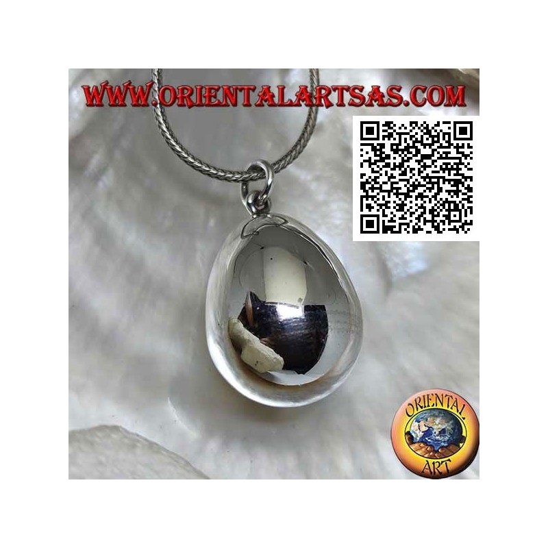 Pendentif en argent "Appel des anges" en forme d'oeuf