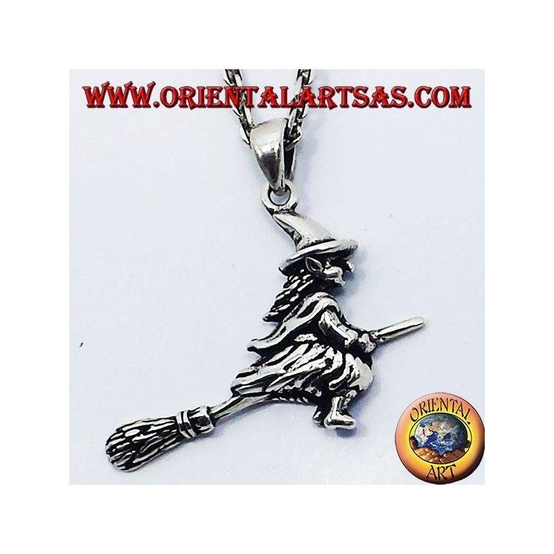 silver pendant witch