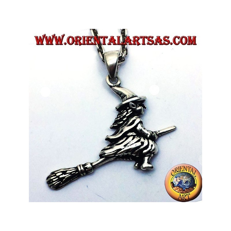 silver pendant witch