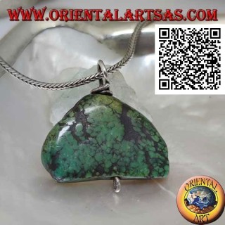 Ciondolo con turchese antico tibetano con gancio in argento 
