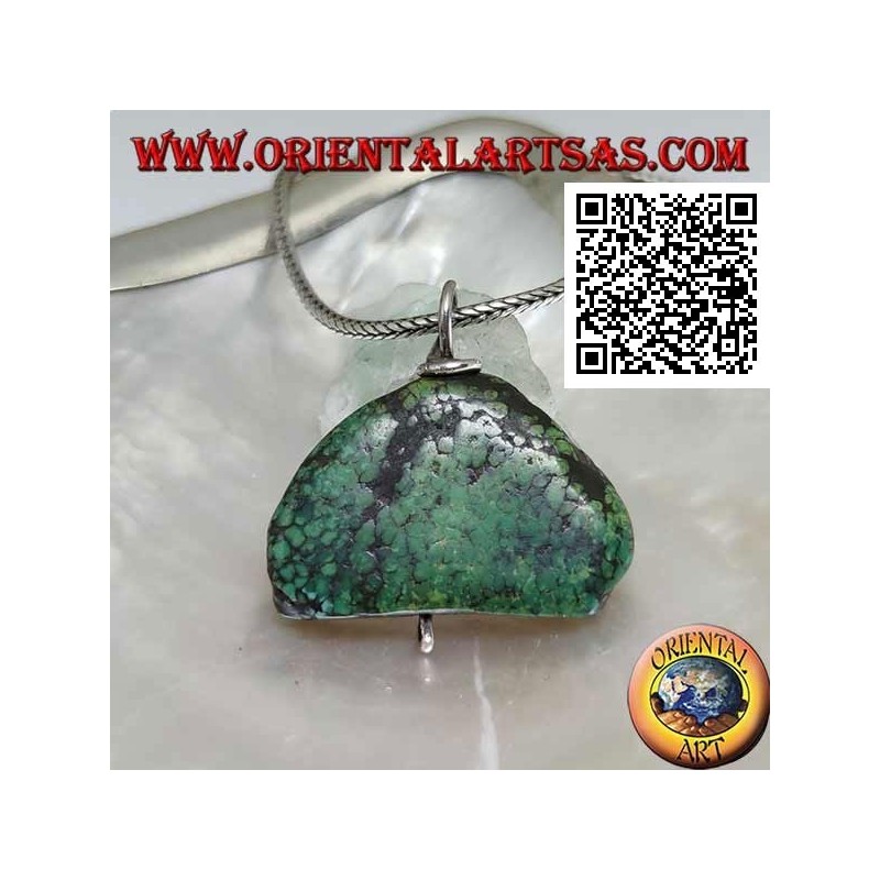 Ciondolo con turchese antico tibetano con gancio in argento