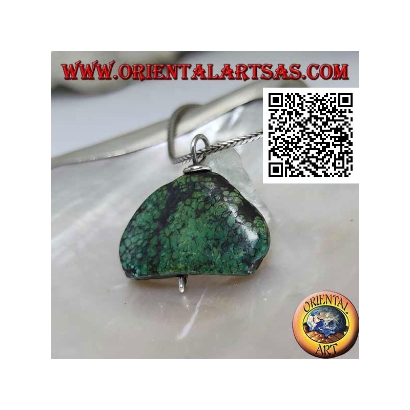 Antique Tibetan turquoise pendant with silver hook