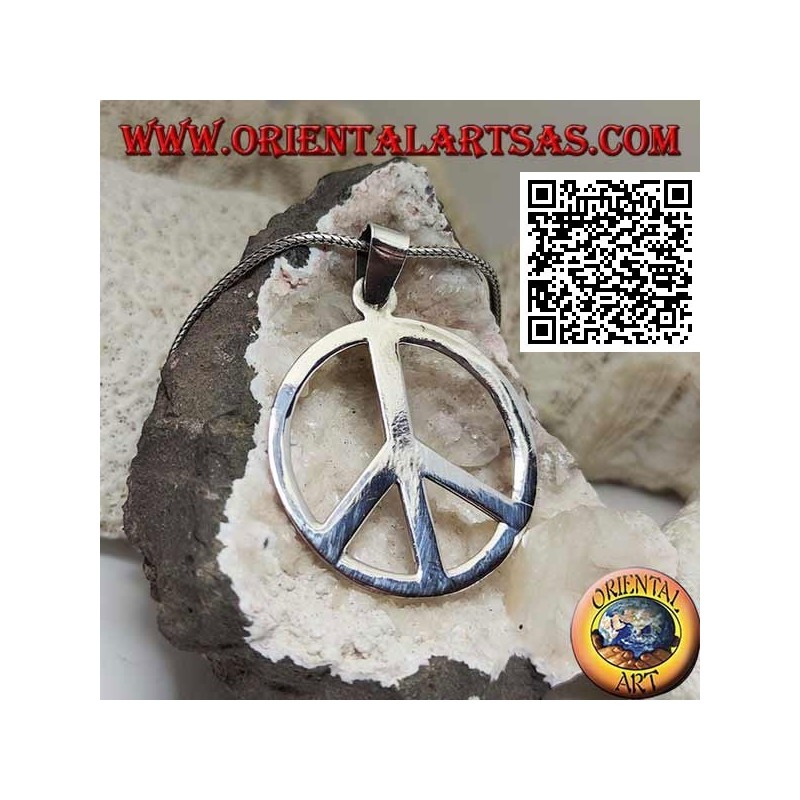Colgante de plata en forma de símbolo de la paz liso (Ø 40 mm.)