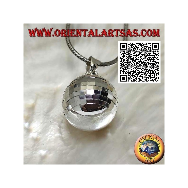 Ciondolo in argento "Richiamo degli Angeli" a quadretti speculari (Ø 20 mm.)