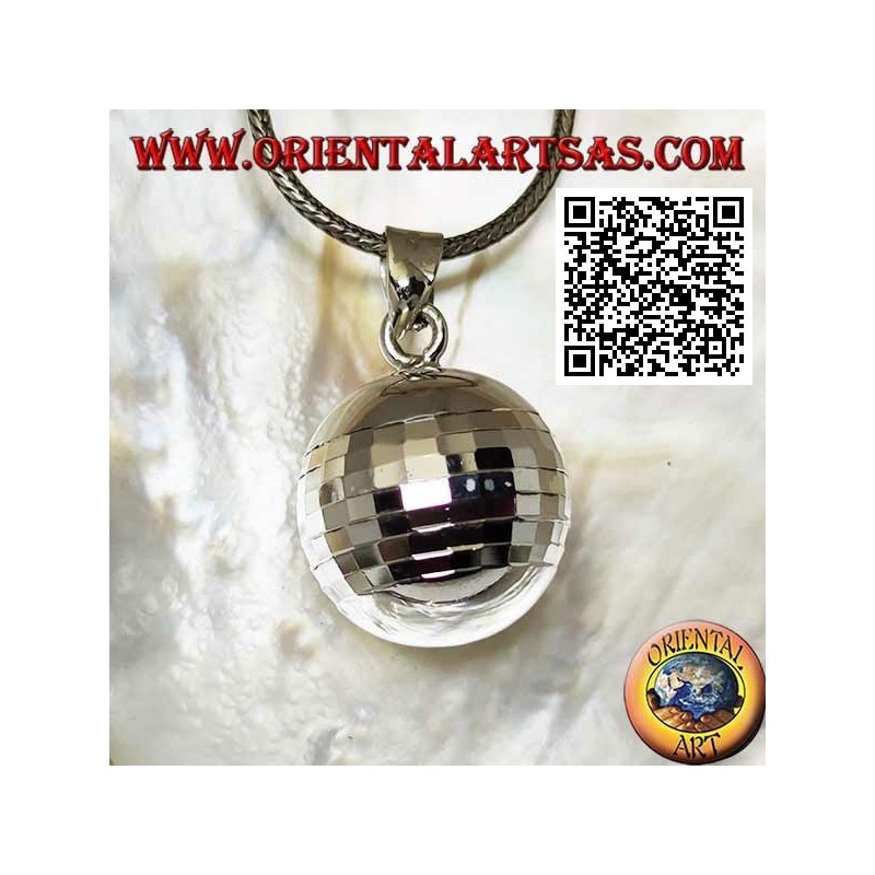 Ciondolo in argento "Richiamo degli Angeli" a quadretti speculari (Ø 20 mm.)