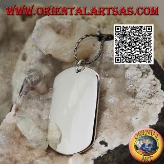 Colgante medalla de plata estilo militar lisa en ambos lados (grabado bajo pedido)