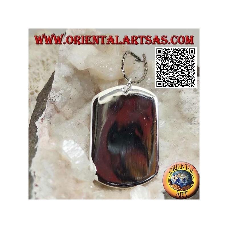 Pendentif médaille en argent de style militaire lisse des deux côtés (gravure sur demande)