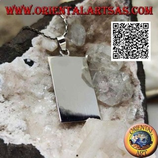 Silver pendant with smooth rectangular medal on both sides (engraving on request)