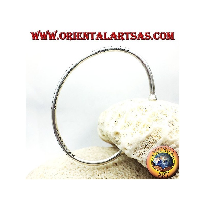 pulsera hecha a mano de plata sólida ronda