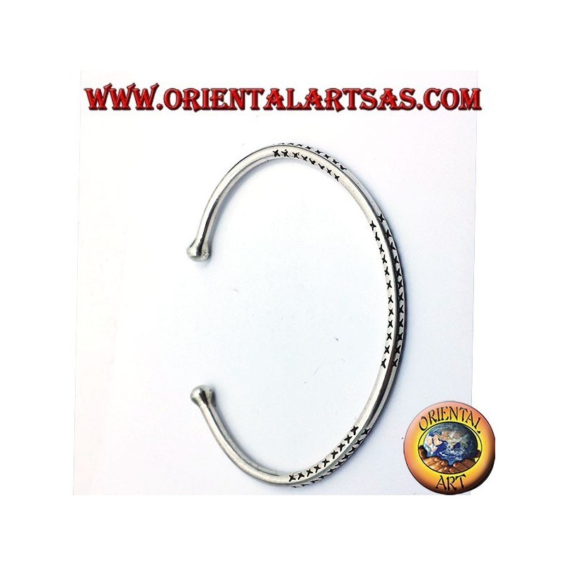 solid round bracelet handmade silver