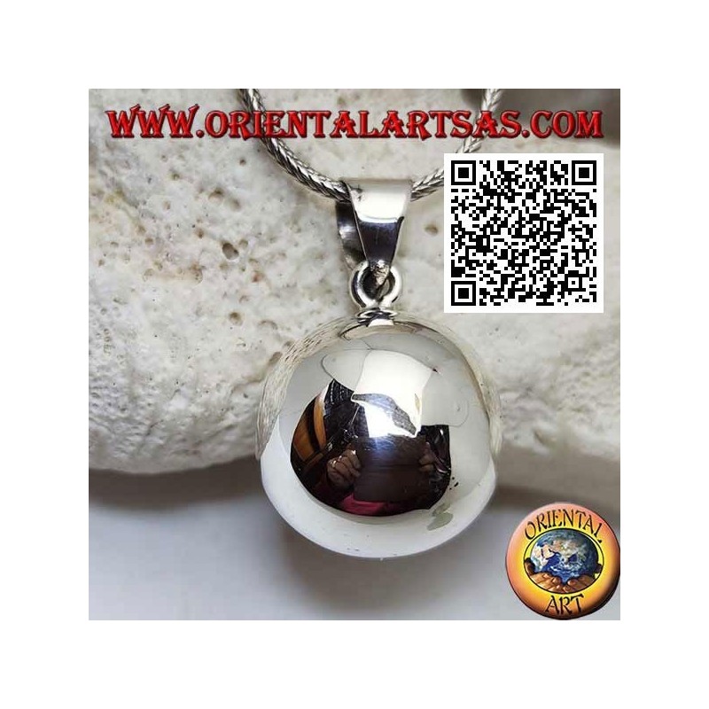 Ciondolo in argento "Richiamo degli Angeli" semplice e liscio (Ø 23mm.)