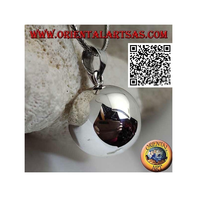 Ciondolo in argento "Chiama Angeli" semplice e liscio (Ø 23mm.)