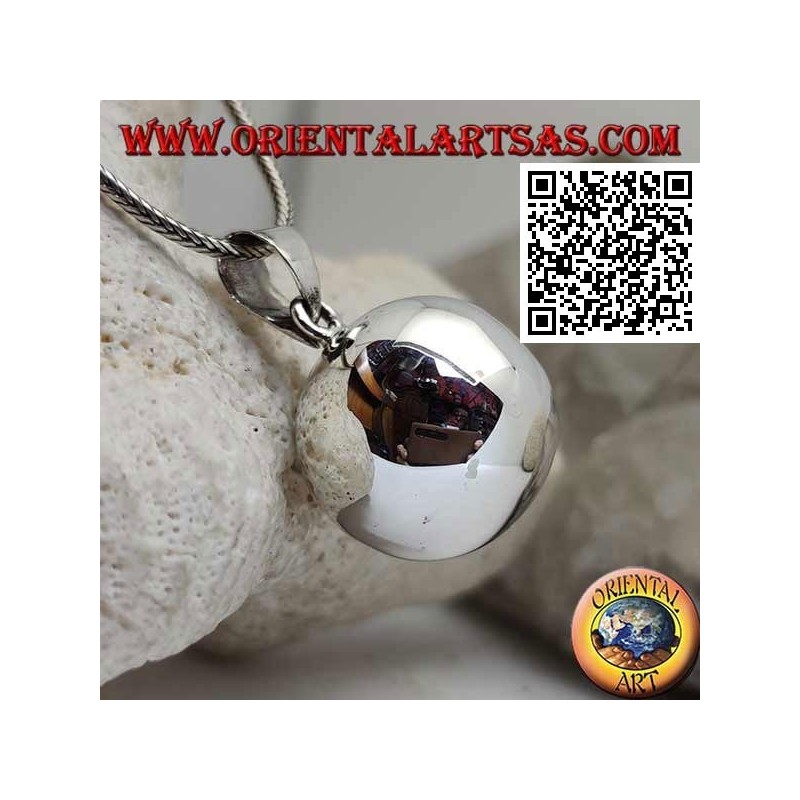 Ciondolo in argento "Chiama Angeli" semplice e liscio (Ø 23mm.)