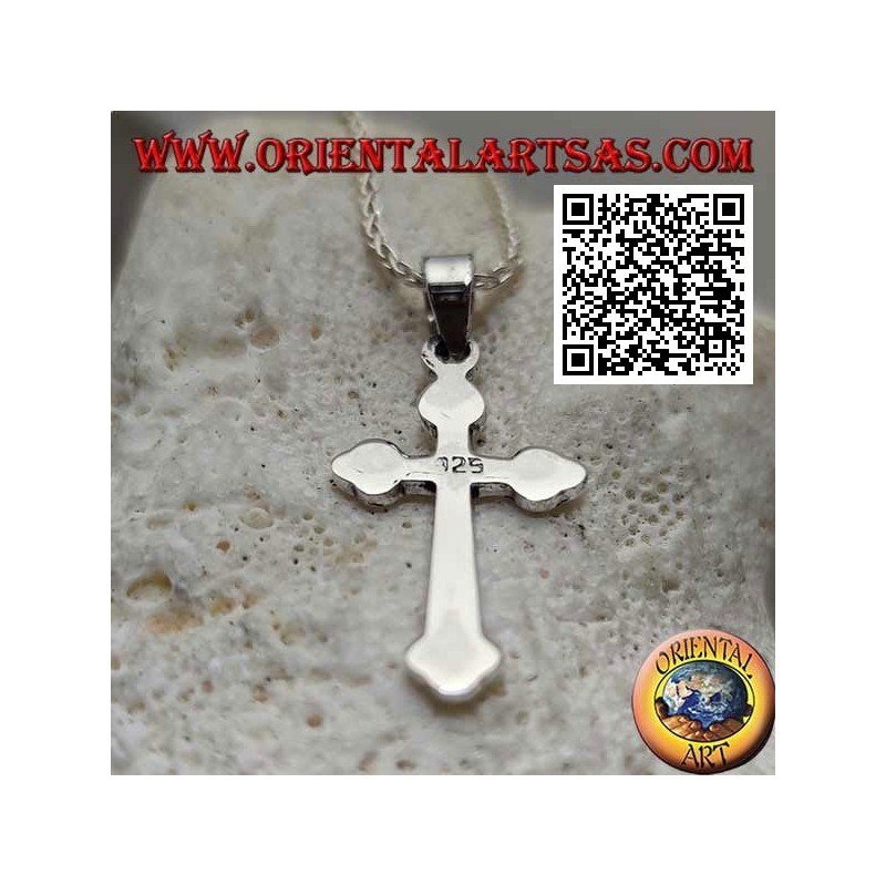 Silberanhänger in Form eines glatten russisch-orthodoxen Kreuzes