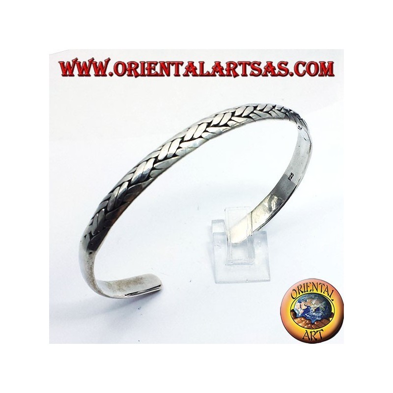 brazalete de plata trenzada hecha a mano