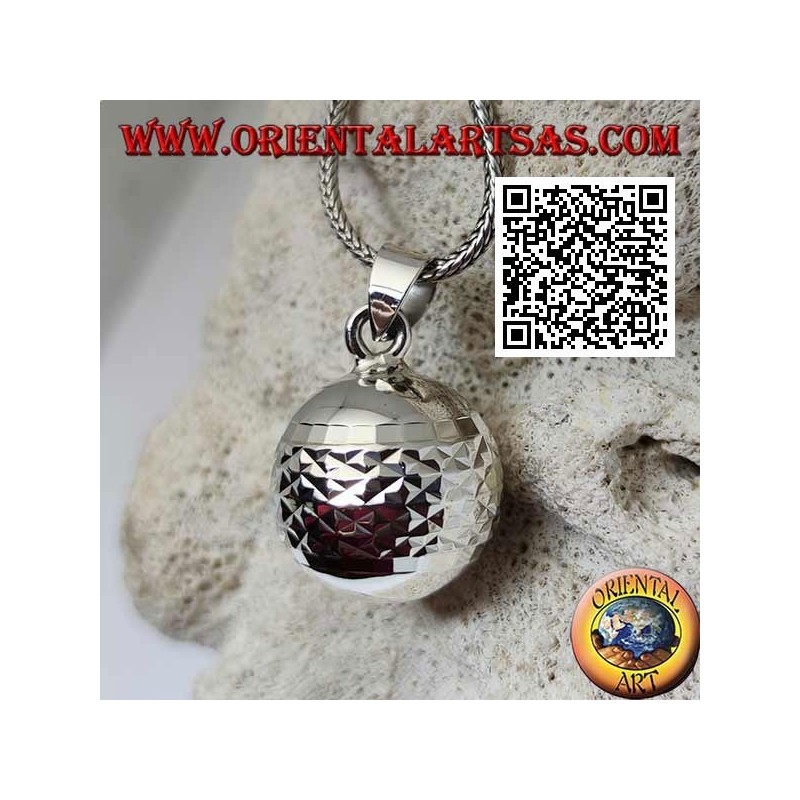 Colgante de plata "Call of the Angels" con procesamiento de diamantes (Ø 20mm.)